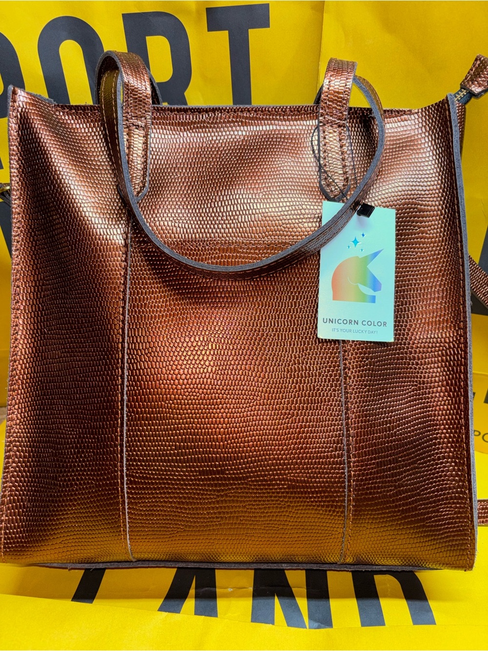 Portland Leather Zipper Lola Crossbody Tote in Gilded Age - NEW